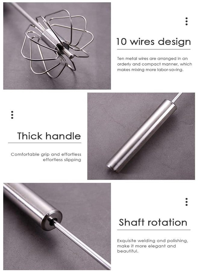 Woffely Stainless Steel Manual Power Free Hand Push Whisk Hand Blender, Mathani, Ravai, Madhani, Egg Beater, Frother, Stirrer, Blending, Whisking, Beating, Stirring Lassi/Butter Milk Maker/Mixer - Image 4